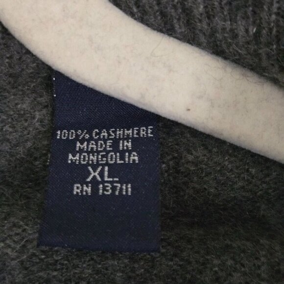 Grant Thomas 2 Ply Cashmere Charcoal Gray V Neck Classic Sweater Size XL - Picture 4 of 4